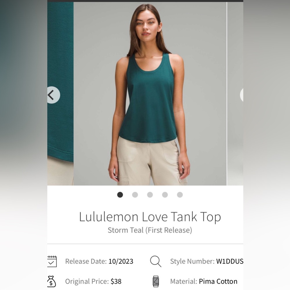 Lululemon storm teal love tank - Picture 5 of 6